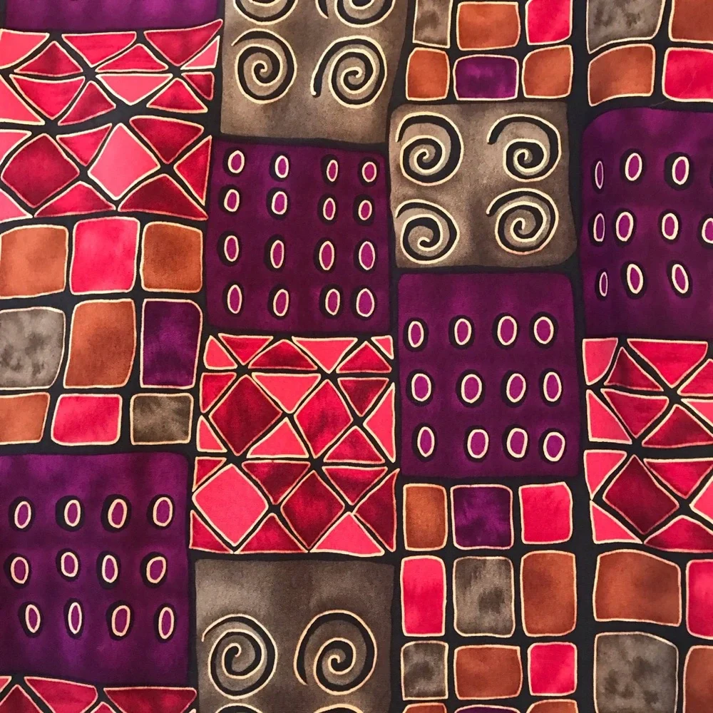 Vintage 80s Emily Adams Blazer Jacket Women Medium  Geometric Pop Art Jewel Tone - Picture 9 of 9